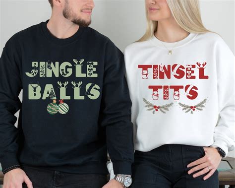 Jingle Balls Tinsel Tits Funny Christmas Shirts Couple Etsy