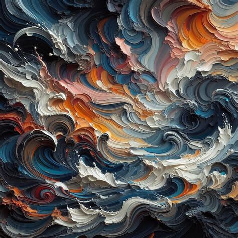 Premium Photo | A colorful painting of waves that are being used to ...