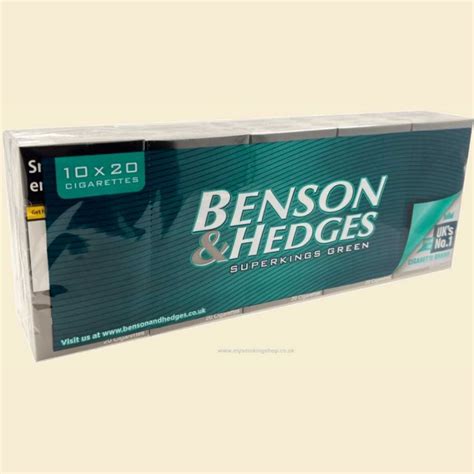Benson And Hedges Superkings Green 10 Packs Of 20 Cigarettes