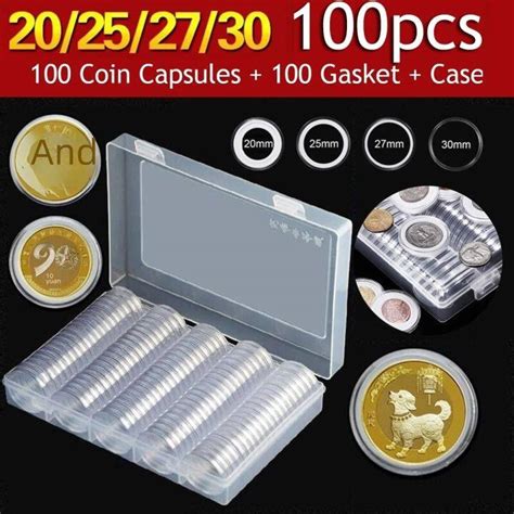 Plastic Coin Collection Box 100pcs Commemorative Hard Coin Display Box
