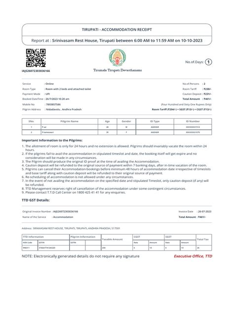 Tirumala Tirupati Devasthanams (Official Booking Portal) | PDF ...