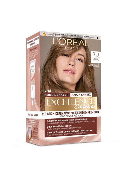 L oreal Paris Excellence Creme Saç Boyası 7U Nude Kumral Fiyatı Yorumları Trendyol