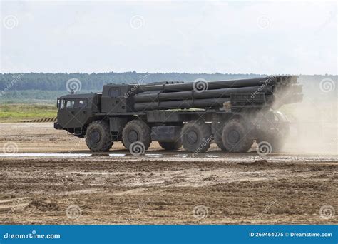 Smerch Multiple Launch Rocket System Combat Vehicle Close-up Editorial ...