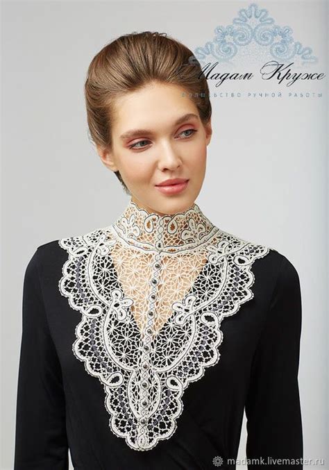 Шикарный воротник 77 Вологодское коклюшечное ручной работы в интернет ...