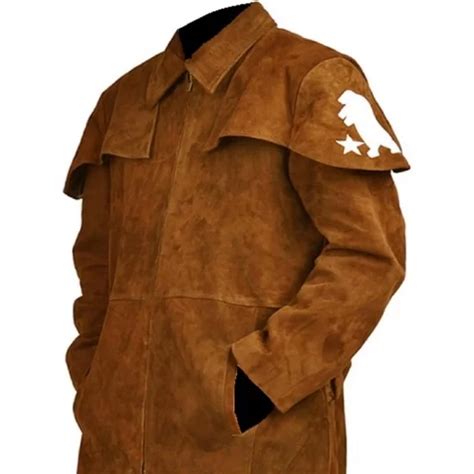 Mens A7 Vega Veteran Ranger Armor Costume Ncr Trench Leather Coat A7 000