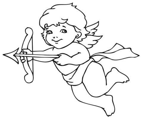 Coloriage cupidon mignon avec des flèches damour