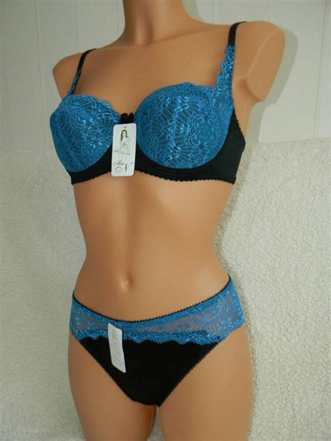 Handmade Blue Lingerie Set Plus Size Bra Set Blue Underwear Etsy