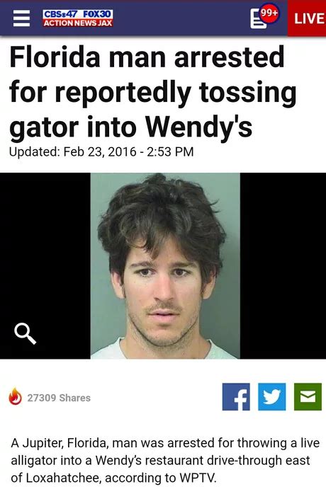 32 Times ‘florida Man Made The Headlines Florida Funny Florida Florida Man Meme