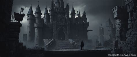dark fantasy castle interior stable diffusion