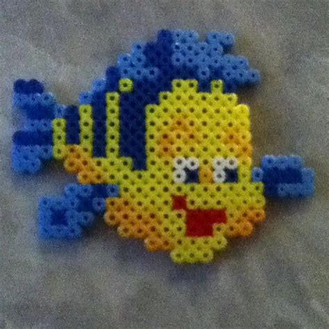 Flounder Little Mermaid Perler Beads By Disneyland Tales Flounder Perler Bead Disney Diy