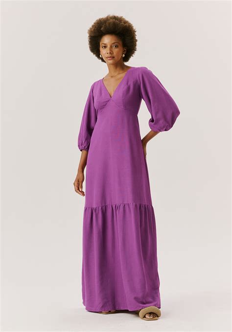 Vestido Longo Decote V CaCay Carioca Brasileira E Latina