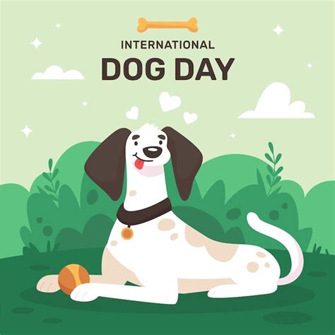 Premium Vector Flat Illustration For International Dog Day Celebration