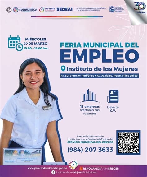 Anuncian Feria De Empleo Para Mujeres H Ayuntamiento De Solidaridad