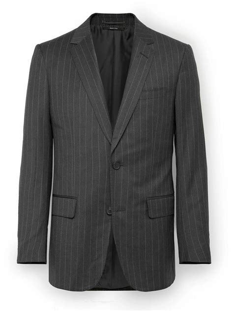 Dunhill Mayfair Slim Fit Pinstriped Wool Blazer Gray Dunhill