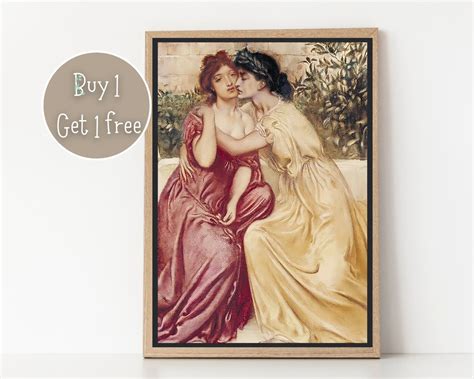 Sappho And Erinna By Simeon Solomon Art Deco Lesbian Print Lesbian Poster Vintage Lesbian Art