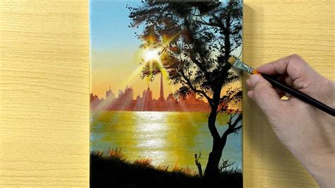 Sunrise painting / Acrylic Painting for Beginners / STEP by STEP #215 ...