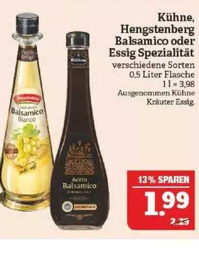 K Hne Hengstenberg Balsamico Oder Essig Spezialitat Angebot Bei