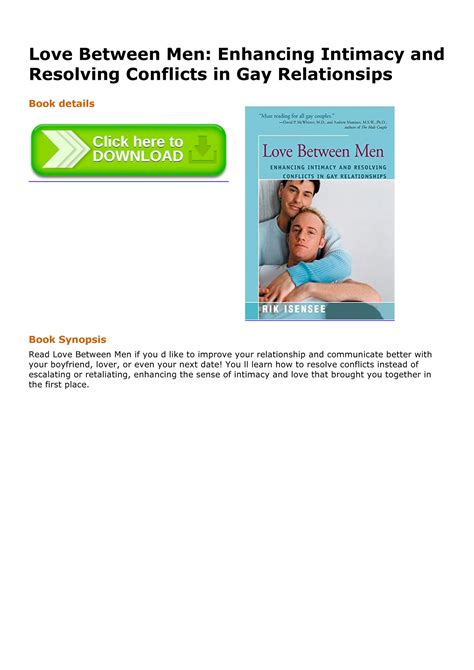 Sex Education Love Between Men Enhancing Intimacy And Resolving Conflicts In Gay Relationsips
