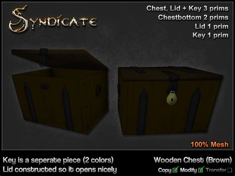 Second Life Marketplace Syndicate Wooden Chest Brown