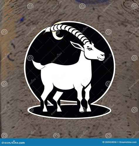 Nubian Goat Animal Style Print Design Logo Generative Ai Stock