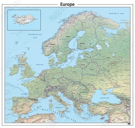 Europa Reliëf Kaart 620 Kaarten En Atlassennl