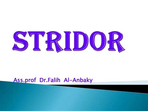 Ppt Stridor Powerpoint Presentation Free Download Id 8880524