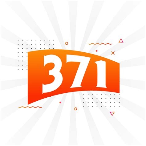 371 number vector font alphabet. Number 371 with decorative element ...