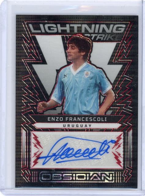 Enzo Francescoli Panini Obsidian Lightning Strike Red Pulsar