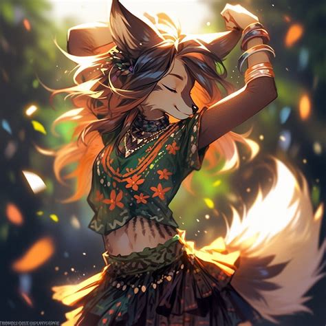 Furry Art Print Fursona Dancing Print Furry Art Piece Anthro Home
