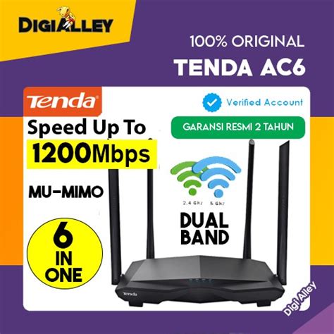 Jual Tenda AC6 AC1200 Mbps Wireless Smart Dual Band Router WALL KILLER