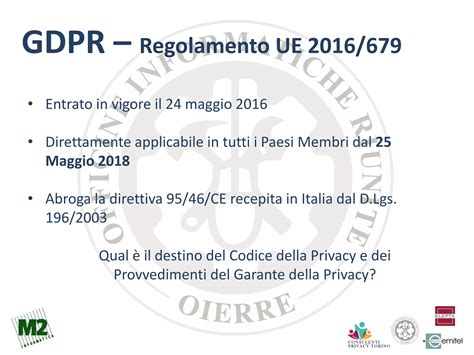 Gdpr Il Nuovo Regolamento Privacy Europeo Ppt