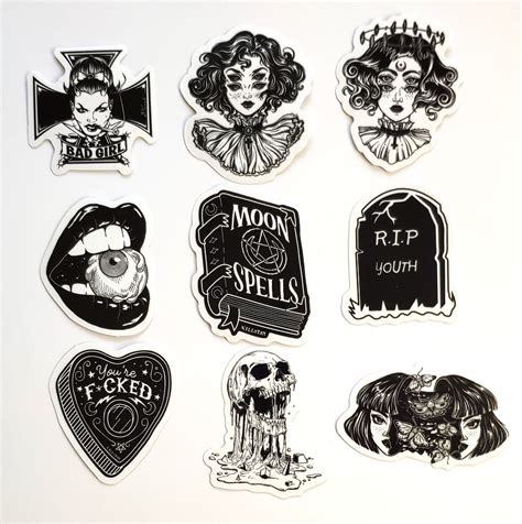 50pcs Black And White Sticker Pack For Macbooklaptopnotebook