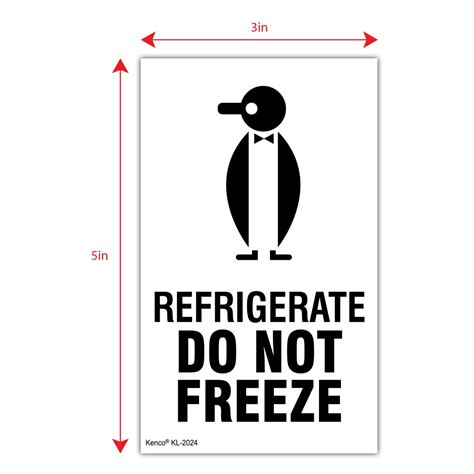Buy Kenco 3 X 5 Refrigerate Do Not Freeze Safe Handling Stickers For