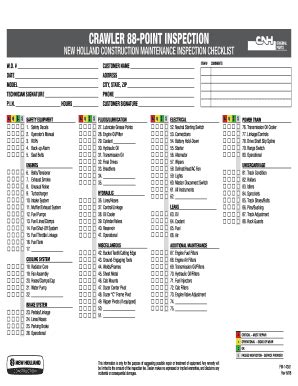 Tractor Inspection Checklist Template Fill Online Printable