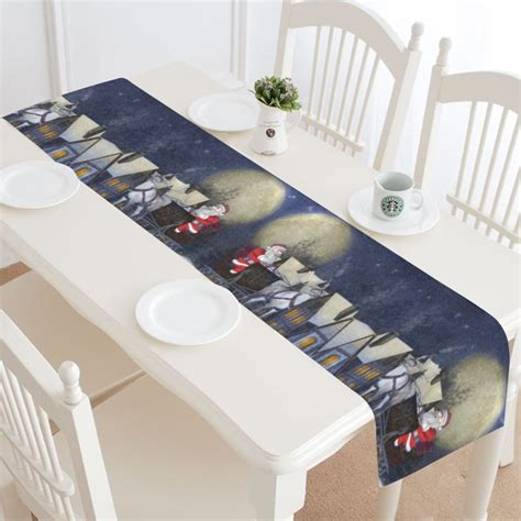 MYPOP Christmas Santa Claus Table Runner Home Decor 14x72 Inch