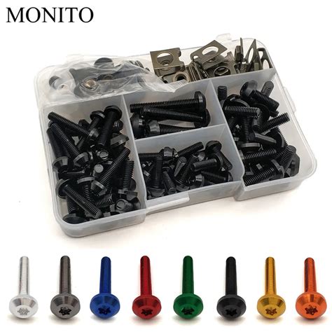 Custom Universal Motorcycle Fairing Screws Fastener Clips Body Spring