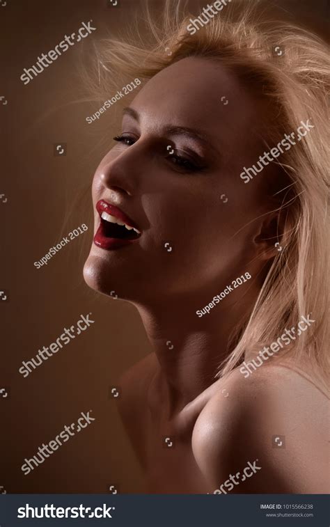 Beautiful Naked Blonde Woman Pretty Blue Stock Photo 1015566238 Shutterstock