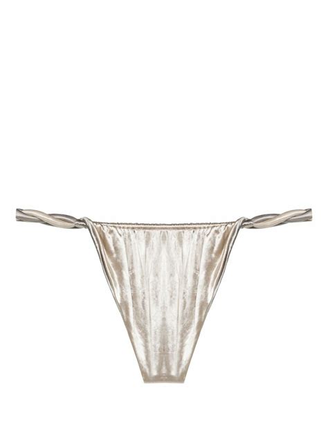 Isa Boulder Silver Tone Chunky Rope Bikini Bottoms Isa Boulder