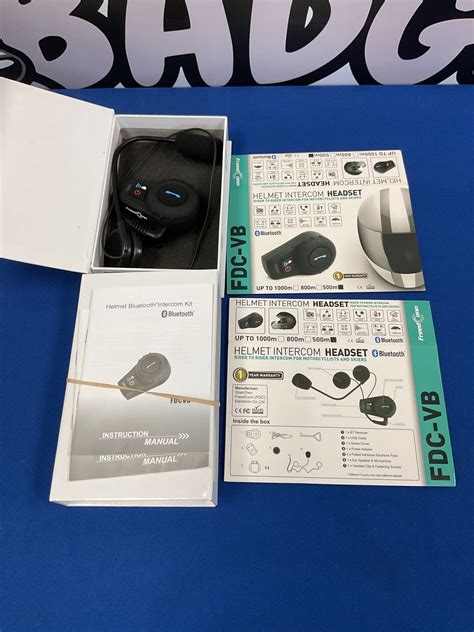 Pair of Freed onn motorcycle helmet Bluetooth intercom systems fdc-vb ...
