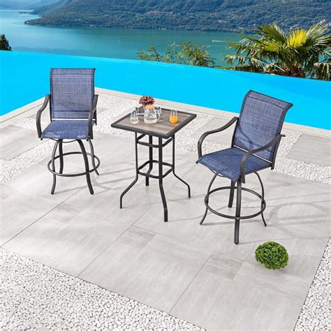 Patio Festival Piece Metal Bar Height Outdoor Dining Set Pf