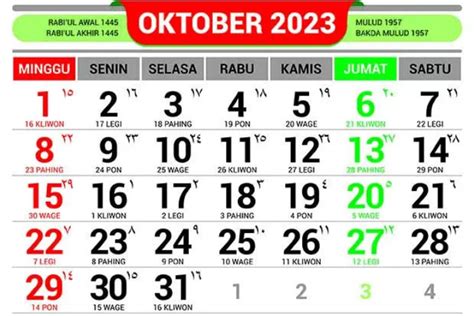 Kalender Jawa Oktober 2023 Dilengkapi Penentuan Hari Baik Untuk Gelar Hajat Sakral Di Bulan Ini