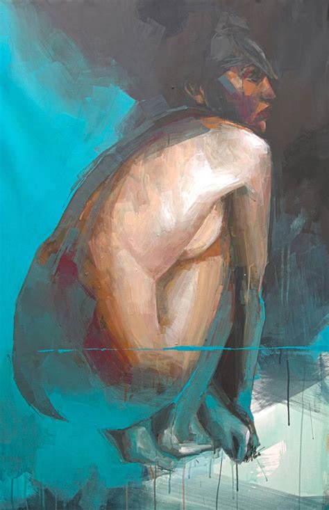 Nude Turquoise Painting By Khalid Khan KAAY Saatchi Art