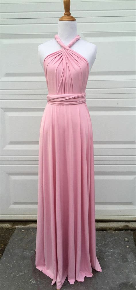 Pink Bridesmaid Dress Short Infinity Dress Convertible Formal Multiway