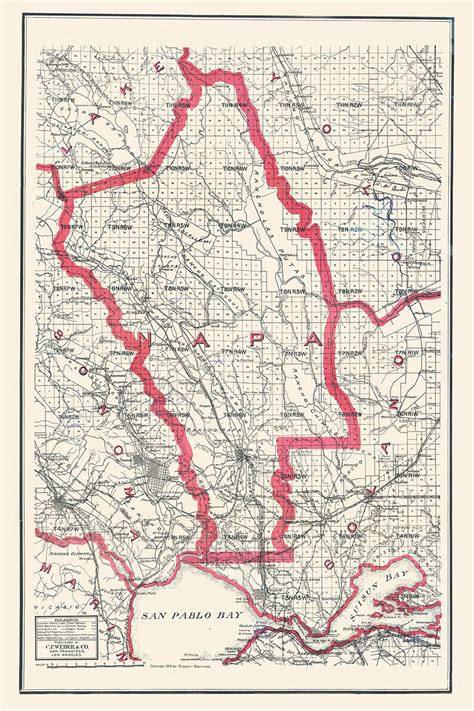 1914 Map of Napa County California | Etsy