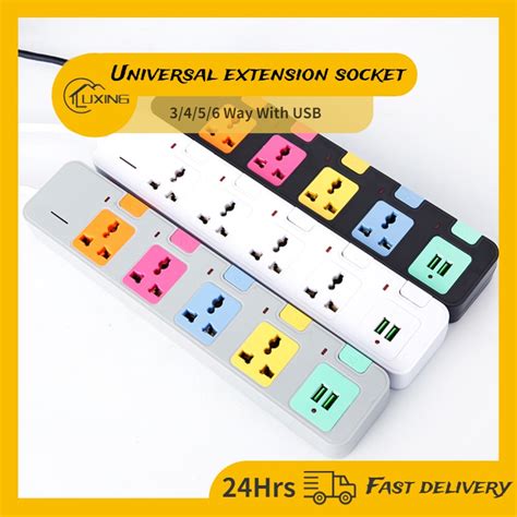 Universal Extension Socket 3456way Fast Charge Power Socket With Usb