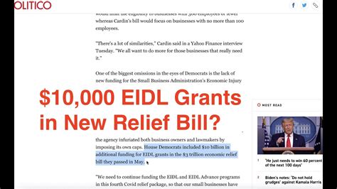 NEW 10 000 EIDL Grant Funding Updates Latest Negotiations YouTube