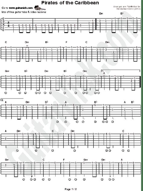 how to play pirates of caribbean on guitar