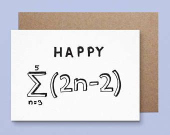 Maths Birthday Card Great Birthday Etsy Birthday Cards Cards