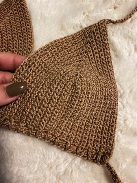 Sexy Thong Crochet Summer Bikini With Natural Energy Beads Etsy