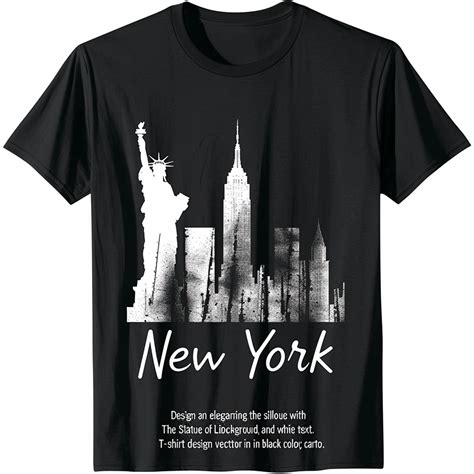 Vintage New York Skyline Silhouette Tshirt This Elegant Black Tshirt